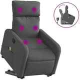 vidaXL Massagesessel mit Aufstehhilfe Stoff 89,5 x 95,5 x 0 cm Dunkelgrau