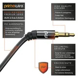 Primewire 2,5-mm-Klinke zu 3,5-mm-Klinke Audio Kabel, AUX, HiFi Audio Adapter Klinkenkabel / Verbindungskabel - 1,5m