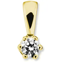 Ketten-Anhänger VIVANCE "0.15 ct Diamant Brillant Anhänger aus 585 Gelbgold", gold, Schmuckanhänger, Damen, 0.15 ct, Gelbgold 585-Diamanten, Gelbgold 585, Diamanten, Damen Gold Schmuck