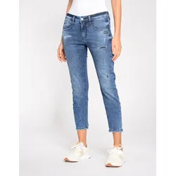 Relax-fit-Jeans GANG "GANG Jeans Relaxed Fit 94AMELIE CROPPED", Damen, Gr. 25, Normalgrößen, blau, 98% Baumwolle, 2% Elasthan, Jeans