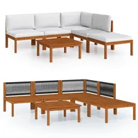 vidaXL Garten-Lounge-Set 6-tlg. cremeweiß Akazie