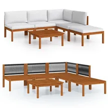 vidaXL Garten-Lounge-Set 6-tlg. cremeweiß Akazie