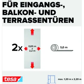 Tesa Fliegengitter Tür 65 x 220 cm Anthrazit