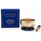 Klangschalen-Center Klangschalen-Set Box 1 bedruckt Lotusblüte blau