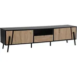 Beliani Blackpool TV-Lowboard 177 x 46 x 40 cm Braun/Schwarz Holzwerkstoff