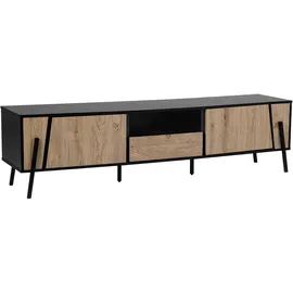 Beliani Blackpool TV-Lowboard 177 x 46 x 40 cm Braun/Schwarz Holzwerkstoff