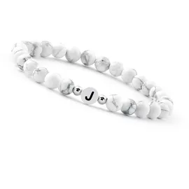 gd good.designs Perlenarmband Howlith-Steine mit Buchstabe J weiß