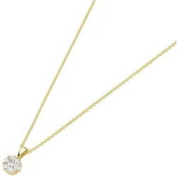 Smart Jewel Kette Blüte, Zirkonia Steine, Silber 925 Gold Damen 