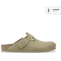 Birkenstock für Damen. 1025844 Leder-Clogs Boston (Schmale Passform) hellbraun (40), Wohnung, Keine, Lässig
