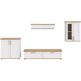 Home Affaire Wohnwand Cosenza, (Set, 4-St), Cosenza, Breite: 336 cm,Vitrine,Highboard,Lowboard, Wandboard weiß