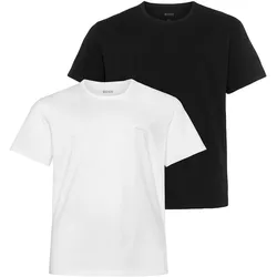 Rundhalsshirt »B-TShirtRN 2P Comfor«, (Packung, 2 tlg 2er-Pack), mit tonalen Logo, Gr. 5XL, Open Blue 980, , 63206038-5XL