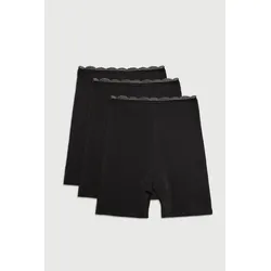 Lange Unterhose YSABEL MORA "BASIC COLLECTION COTTON WITH LACE", Damen, Gr. XXL, schwarz, Obermaterial: 95% Baumwolle, 5% Elasthan, unifarben, eng, Unterhosen, angenehme Weichheit und Passform gegen Reibung
