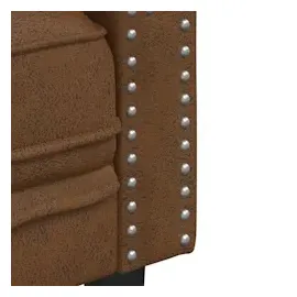 vidaXL Chesterfield-Sessel Braun Kunstleder in Wildleder-Optik