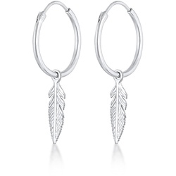 Elli Creolen Feder Boho Festival 925 Sterling Silber Damen 