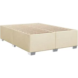 vidaXL Boxspringbett mit Matratze Creme 160x200 cm Stoff - Creme