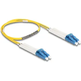 DeLock 88068 - LWL Kabel LC Duplex Singlemode OS2 winkelbar 0.5 m