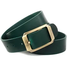 Anthoni Crown Herren, Ledergürtel Gürtel, grün, 85 - 85