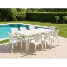 Dmora Outdoor Lounge Set Manarola 8-tlg. Weiß