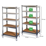 ONDIS24 Schwerlastregal Steckregal Metallregal Flori 75 x 30 x 172 verzinkt, 2-tlg., robust, steckbar, stabil