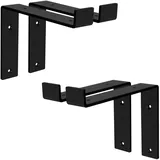 ML-Design 4 Stück Regalhalterung 20x4x14,5 cm Schwarz Metall 8 Zoll L-Form