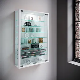 VCM Wandvitrine Vitrosa Mini 59 x 18 x 91,3 cm Weiß