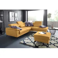 sit&more Ecksofa SIT & MORE "Percy L-Form", gelb (mustard), B:270cm T:235cm, Sofas, Ecksofa, 12 cm Fußhöhe, Sitztiefenverstellung, wahlweise in 2 Fußfarben