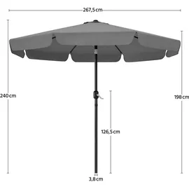 Yaheetech Sonnenschirm mit Volant Ø 267,5 cm Grau