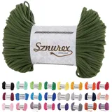 Makramee Garn 5mm x 100m Baumwollschnur Perfekt für DIY, Garn für Makramee-Schnur über 50 Farben Oeko-TEX Zertifiziert - Baumwollkordel, Baumwollgarn mit Polyesterkern