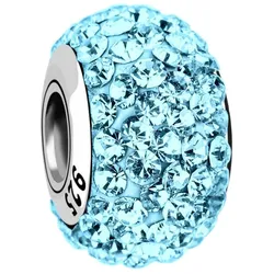 Nenalina Kugel Bead Kristalle Glitzer 925 Silber Charms & Kettenanhänger   Damen 