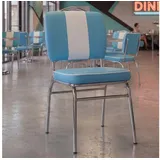 FineBuy Esszimmerstuhl American Diner Kunstleder blau