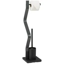 Relaxdays WC Garnitur, schwarz/grau