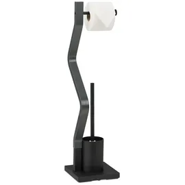 Relaxdays WC Garnitur, schwarz/grau