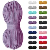 5m Baumwollkordel 5mm, Kordel, Schnur, Turnbeutel, 21 Farben (Lavendel)