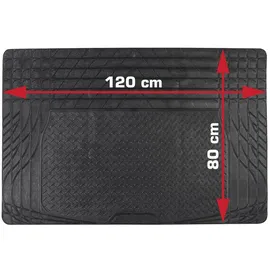 Dino Kraftpaket Kofferraummatte universal zuschneidbare Gummimatte Antirutschmatte universeller Kofferraumschutz schwarz, 120 x 80 cm