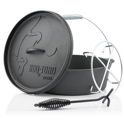 BBQ-Toro Grilltopf Dutch Oven DO6AX, 5,5 L Alpha Gusseisen Kochtopf, Gusstopf, Gusseisen (4-tlg) schwarz 5.50 l