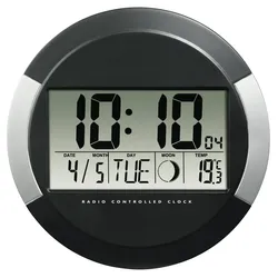 Hama PP-245 Digitale Wanduhr Kreis Schwarz