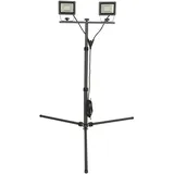 UNITEC LED Strahler mit Stativ 2x20 Watt, 2x1600 Lumen, 3 Meter Zuleitung, Baustrahler, 6500 Kelvin, Anthrazit, IP65, Aluminiumdruckguss, Sicherheitsglas, Energieeffizienzklasse A+