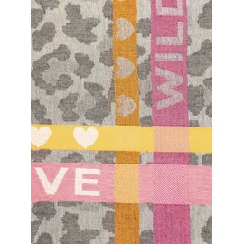 Zwillingsherz Schal ZWILLINGSHERZ ""Wild Love"", Damen, grau, Obermaterial: 100% Polyester, Modetücher Schal, trendiger Schal mit Herzen und Schriftzug
