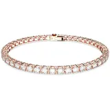 Swarovski Matrix Tennis Armband, Rundschliff Weiß Roségold 5657660 Größe XL