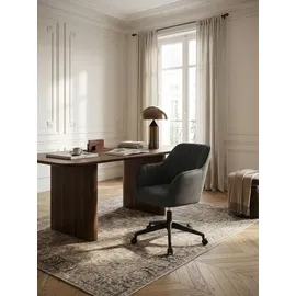KADIMA DESIGN Retro Drehstuhl Maria Polyester grau