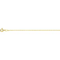 Gliederkette LADY, gold (gelbgold 375), Halsketten, Damen, N-Größe, Metall-Metall, L: 60cm, Metall, Metall