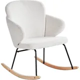 Beliani Schaukelsessel VIKEN Polyester 66 x 87 x 74 cm Cremeweiß/Braun