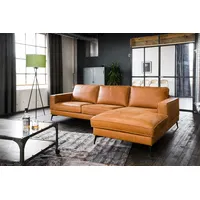 KAWOLA Ecksofa BLOOM, Couch L-Form rechts oder links Leder verschiedene Farben 276x177 cm braun