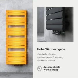 doporro Badheizkörper 500 x 1000 mm 1.000 W schwarz Mittelventil