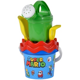 SIMBA 109234593 - Super Mario Baby-Eimergarnitur Eimer, 11cm, 5-teilig, Sandspielzeug,