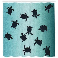 ABAKUHAUS Duschvorhang Schildkröte 175 x 200 cm blau