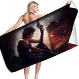 LRUD Residnt Evil Strandtuch Herren Groß 100x200,Badetuch XXL,Microfaser Handtücher,Reisehandtuch | Reise, Strand,sporthandtuch Capco (A02,70x140cm)
