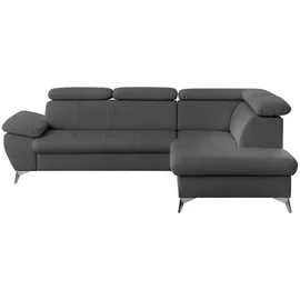 Livetastic Ecksofa, Metall, 3-Sitzer, Ottomane rechts, L-Form, cm, Made in EU, Rücken echt, Armteil links, Wohnzimmer, Sofas & Couches, Wohnlandschaften, Ecksofas