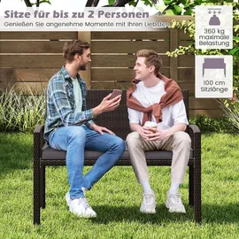Costway Gartenbank 110 x 56 x 84 cm Braun/Grau