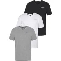 H.I.S. H.I.S V-Shirt Kurzarm, Slim Fit, aus Baumwolle Gr. L (52/54), schwarz/ grau/ weiß, , 21588855-L